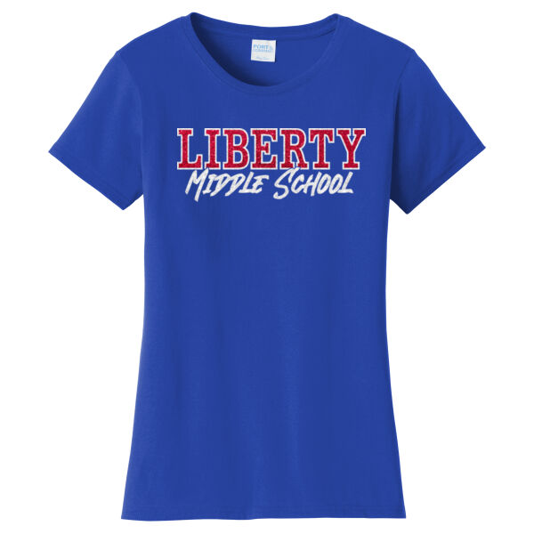 GLITTER Liberty Middle School Ladies Tee Thumbnail